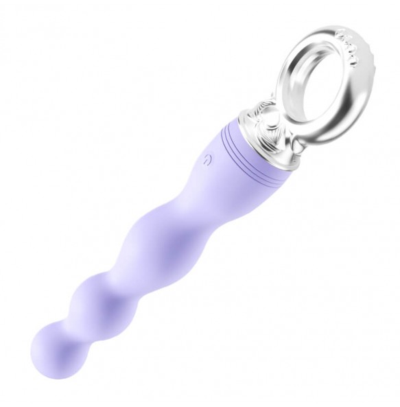 MizzZee - Ring Pulling Anal Beads (Chargeable - Purple)
